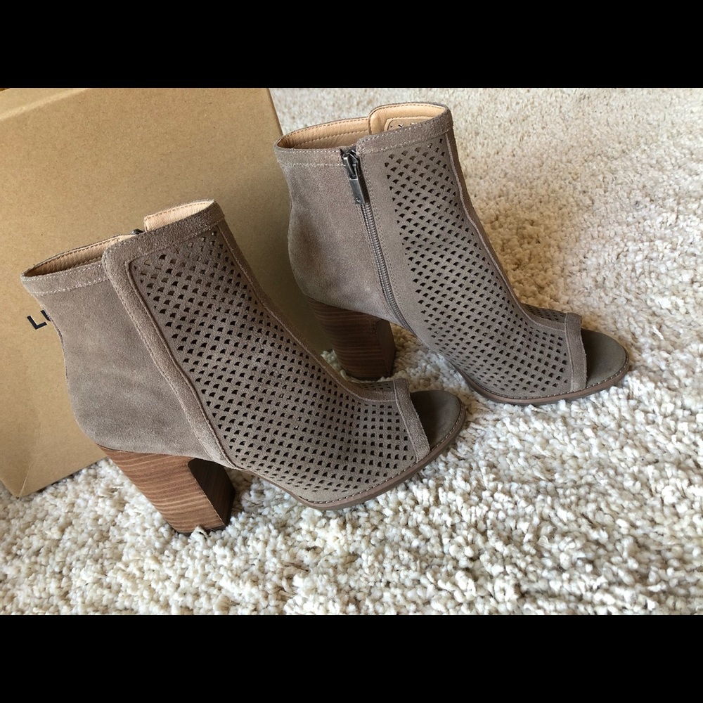 Lucky Brand peep toe booties